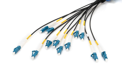 DIGITUS glasvezel breakout kabel - OS2-12 vezels 100 m - LC/UPC naar LC/UPC male - singlemode SM G.657.A1 9/125µ - glasvezelkabel, netwerkkabel, ethernetkabel - zwart