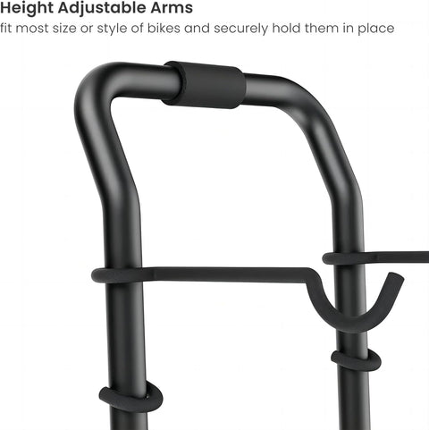 Fietsstandaard - Fiets Montagestandaard - Fietshouder - voor 2 Fietsen - Volledig Instelbare - Wandhouder - Ideaal voor MTB - Hybride Fietsen - Verticale Fietsstandaard - Houdt tot 40 kg - 66.5 x 55.8 x 219 cm - Zwart