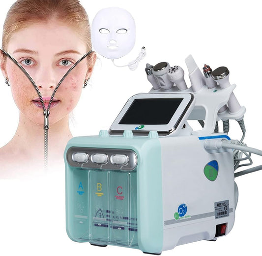 Hydrogen Oxygen Beauty Machine – Professioneel Gezichtsverzorgingsapparaat – Huidverzorgingsapparaat – Schoonheidsapparaat – Beauty Spa Apparaat – 7-in-1 met 6 functiekoppen – Waterstof- en zuurstoftechnologie