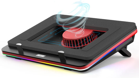 Laptopkoeler – Laptop Cooling Pad – Koelstandaard – Gaming Koeler – Ventilator Koeler – Krachtige Turbo Fan 5000 RPM – RGB Verlichting Met Variabele Snelheid