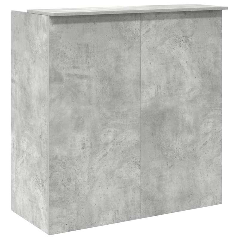 Modern Wood Reception Desk with Storage Shelf - Concrete Gray Desk Suitable for Office & Lobby, Durable Workstation Furniture, 100x50x103.5cm