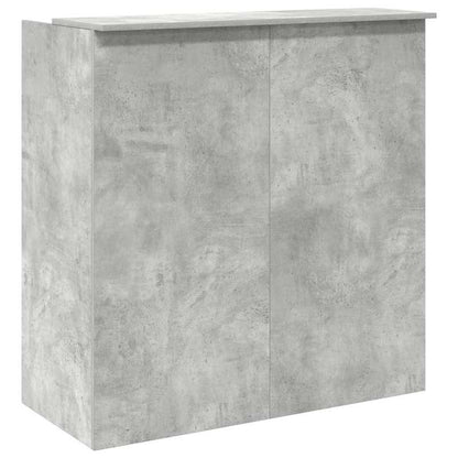 Modern Wood Reception Desk with Storage Shelf - Concrete Gray Desk Suitable for Office & Lobby, Durable Workstation Furniture, 100x50x103.5cm
