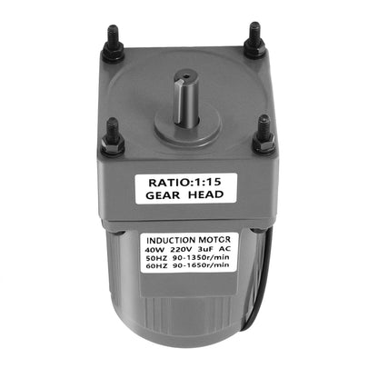 Elektrische Tandwielmotor – Gearmotor – Traploze Motor – Snelheidsregelaar – Enkelfasige Motor – 40 W Vermogen – 0-90 RPM Regelbaar – Aluminiumlegering Behuizing