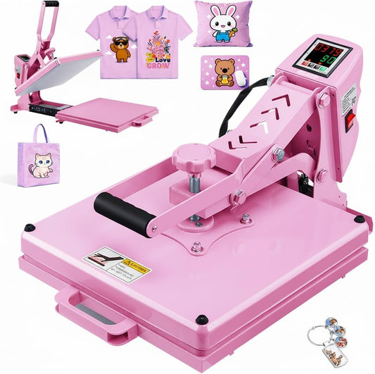 Schuifregelaar voor T-shirts, transferpers, industriële digitale sublimatiemachine voor sublimatie op T-shirts voor doe-het-zelf sublimatie (roze)