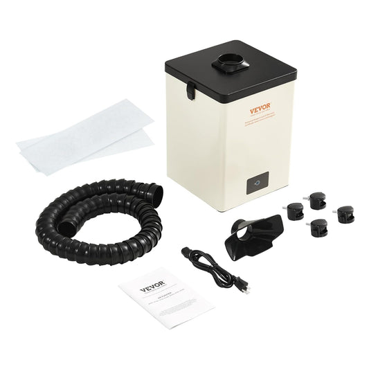 VEVOR Lasrookafzuiger, 150 W, soldeerrookafzuiger, 3-laags filter, luchtstroom 332 m³/h, compacte soldeerrookabsorbeerder, voor lassen, graveren, knutselen, schoonheidssalon