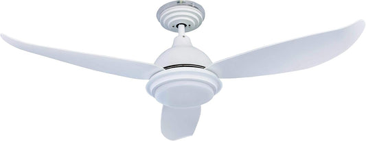 moderne design Plafondventilator Pepeo Raja met dimbare LED-verlichting en afstandsbediening - 122cm - Wit - Energiezuinige stille DC Motor - 3 lichtkleuren - Omkeerbare winter- en zomerstand, timer