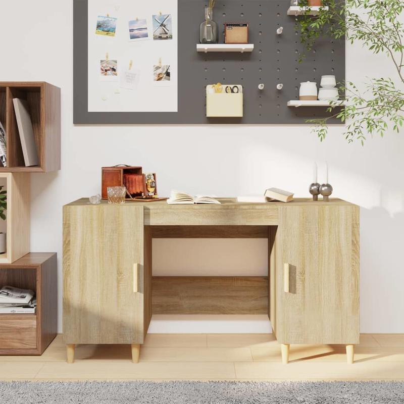 Bureau – Schrijftafel – Computertafel – Werkplek – Thuiswerkplek – Modern Minimalistisch – 140x50x75 cm – Sonoma Eiken Houtlook
