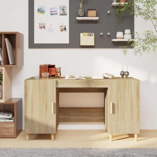 Bureau – Schrijftafel – Computertafel – Werkplek – Thuiswerkplek – Modern Minimalistisch – 140x50x75 cm – Sonoma Eiken Houtlook