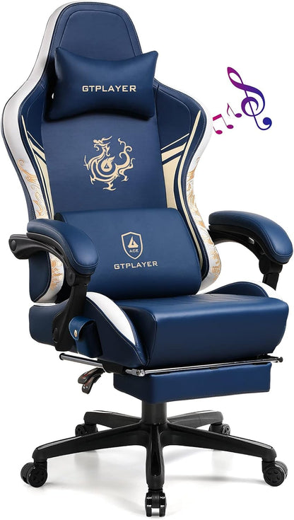 Gamingstoel – Gamestoel – Gaming Chair – Game Stoel – Bureaustoel – Bluetooth Speakers – Verstelbare Rugleuning Tot 150°