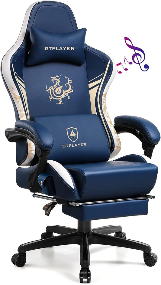 Gamingstoel – Gamestoel – Gaming Chair – Game Stoel – Bureaustoel – Bluetooth Speakers – Verstelbare Rugleuning Tot 150°