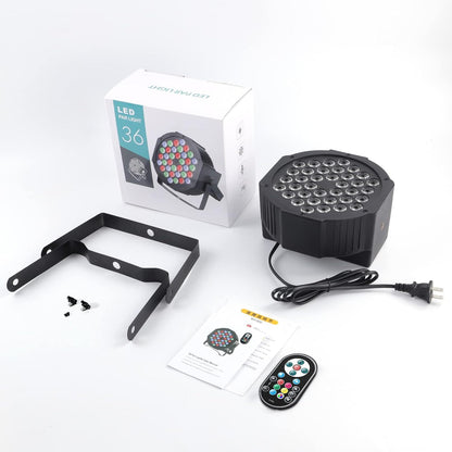 LED Spotlights – LED Par Spots – RGB Podiumverlichting – DJ Verlichting – DISCO Lampen – Set Van 10 – 36 RGB LEDs – Inclusief Afstandsbediening
