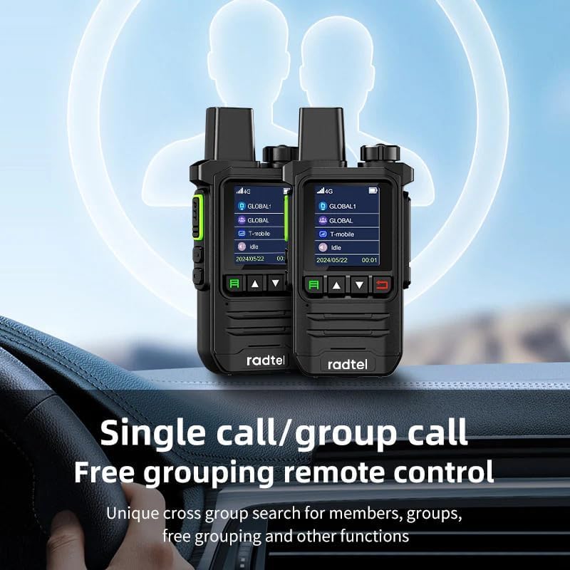 Radtel P6 PoC-radio (Push-to-Talk over Cellular), onbeperkt bereik in het hele land, draagbare portofoons, oplaadbare portofoons (2 stuks met 2 simkaarten)
