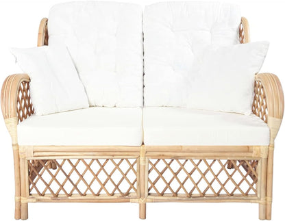 Tidyard 2 Seater Rattan Sofa Garden Furniture Garden Chair Rattan Sofa for Patio - QUORE