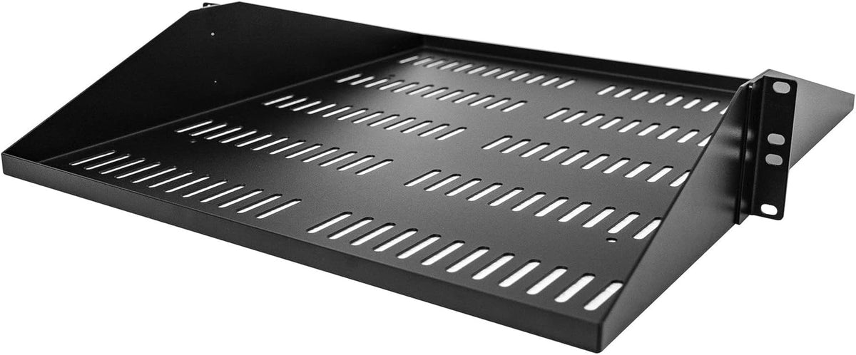StarTech.com 2U Rack Shelf - Universele Geventileerde 19 inch Server Rack Plank/Lade voor AV/Data/Netwerk Apparatuur – Cantilever – Max. 91kg - Diepte 50 cm (20”)(SHELF-2U-20-CENTER-V)