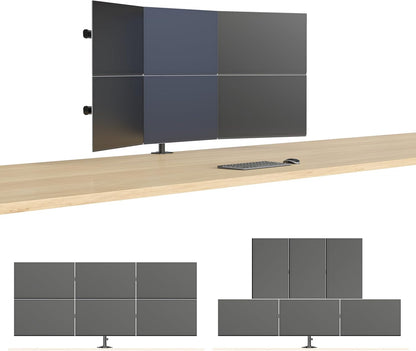 Monitor tafelsteun voor 6 schermen – Monitorhouder – Monitorarm – Beeldschermhouder – Monitorstandaard – VESA 75/100 en Hoogte Verstelbaar tot 71 cm – 360° Draaibaar en Kantelbaar