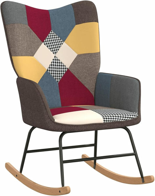 Gecheer Rocking Chair, Living Room Chair, Swing Glides, 61 x 78 x 98 cm (W x D x H) with Cushion, Rocking Chair, Patio Chair, Relax Chair, Garden Chair, Garden Furniture, Rocking Chair, Indoor - QUORE