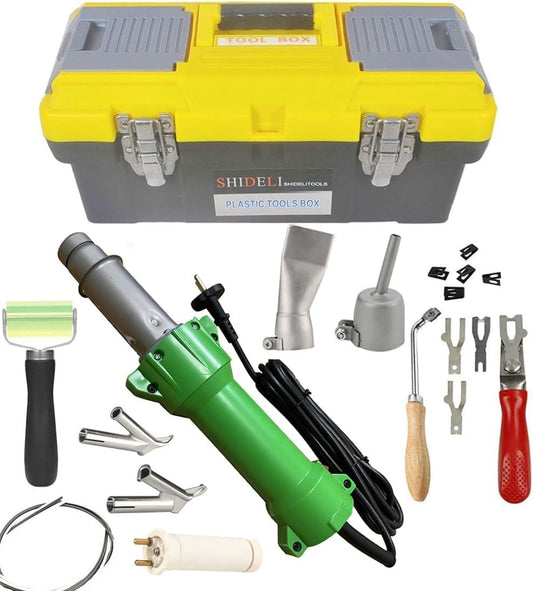 Beyondlife 1600W Led Verlichting Solderen Tool Plastic Gun Warmte Verwarming Gun Set Hot Air Pvc Soldeermachine, Met Vlinder Vloer Lassen Kit, Handig Transport Box