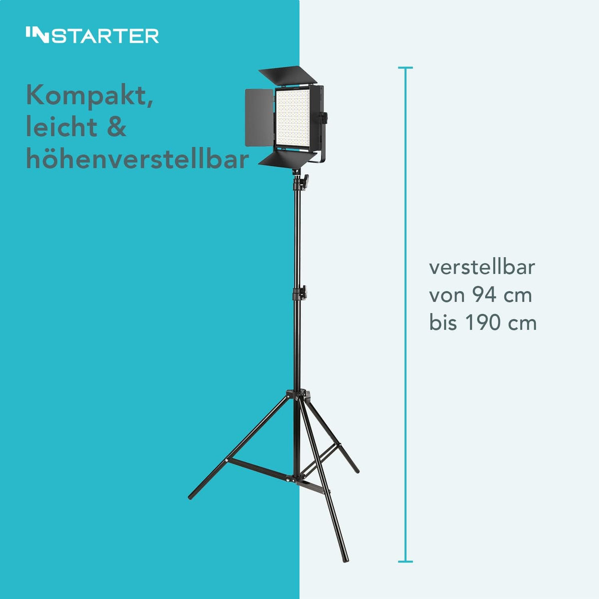LED Videolamp Met Statief & App Bediening – Videolamp – Studiolamp – Vloglamp – Cameralicht – 50W – Bi-Colour 3200-7500K