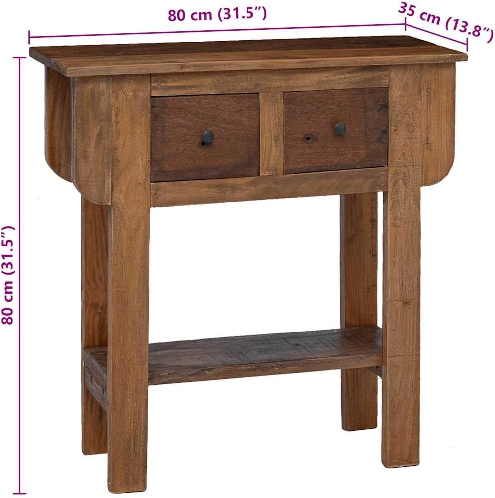 vidaXL Recycled Wood Wall Table Solid Table Console Table Side Table