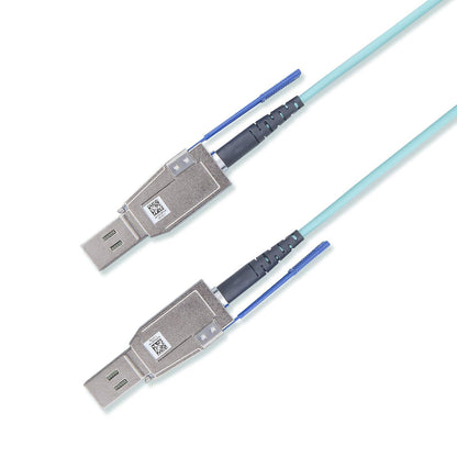 Mini SAS AOC HD SFF-8644 to Mini SAS HD SFF-8644 Fiber Optic Cable, 15-meter