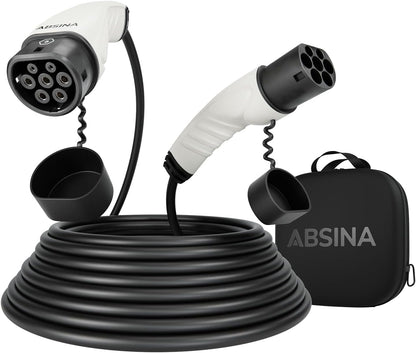 <font dir="auto" style="vertical-align: inherit;"><font dir="auto" style="vertical-align: inherit;">        ABSINA Type 2 charging cable 22 kW and 32 A for hybrid and electric cars, 7.5 meter car charging cable type 2, 3-phase, mode 3 charging cable, comp