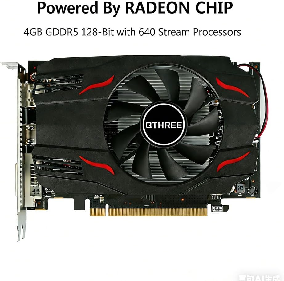 AMD Radeon RX 550 grafische kaart, 4 GB, GDDR5,128-bit, Desktop Gaming Videokaart voor PC, PCI Express 3.0 X8, DirectX 12, Computer GPU, DisplayPort, HDMI, DVI-D Dual Link