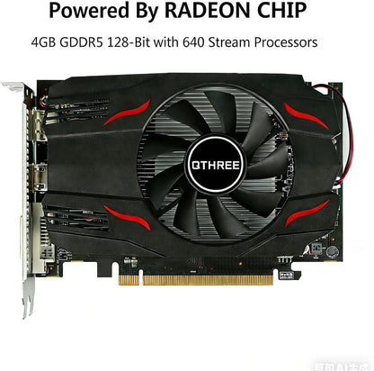 AMD Radeon RX 550 grafische kaart, 4 GB, GDDR5,128-bit, Desktop Gaming Videokaart voor PC, PCI Express 3.0 X8, DirectX 12, Computer GPU, DisplayPort, HDMI, DVI-D Dual Link