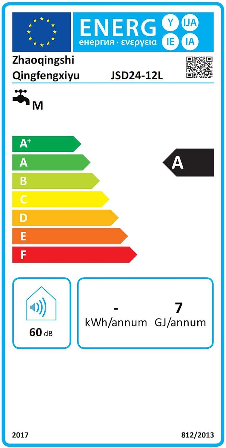 12 LPM, doorstroomboiler, 24 kW, LPG, doorstroomboiler met laagste beschikbare waterdruk van 0,2 bar, geschikt voor propaan en butaan, voor thuis, campers, cabines, schuren
