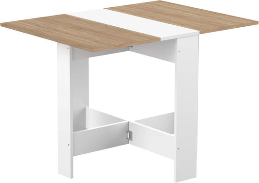 Symbiosis Trick B2 tafel, hout veredeld, blanc/chêne naturel, 73,4 x 103 x 76 cm