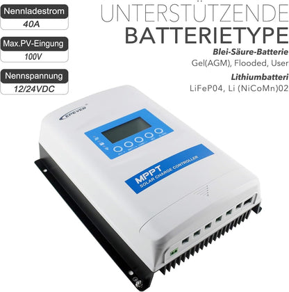 EPEVER MPPT XTRA-N G3(nieuwe versie) XTRA4210N Solar laadregelaar, laadstroom 40A, 12/24VDC auto work, PV 100 V, XDS2 display met MT52 afstandsmeter