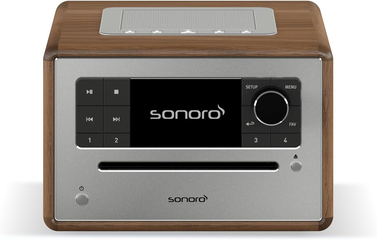 sonoro Elite Internetradio met CD-speler (FM, DAB Plus, Podcasts, Spotify, Amazon Music, Deezer) Walnoot