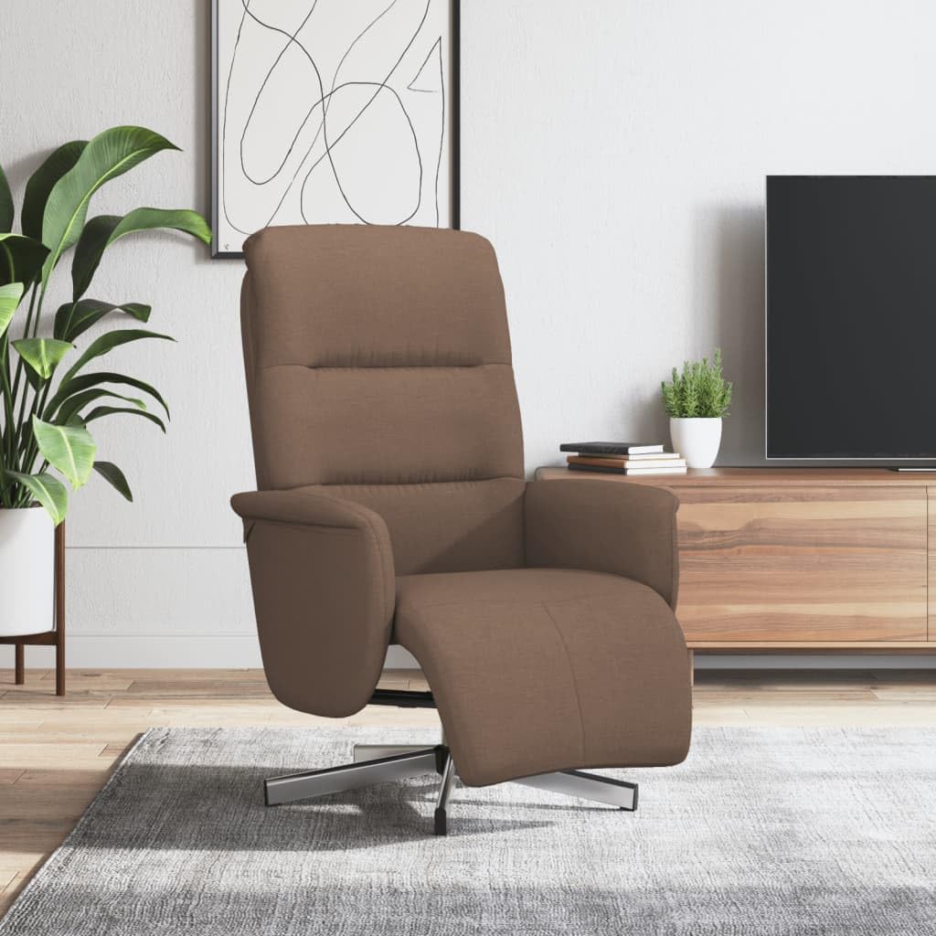 Fauteuil – Relaxstoel – Zitzetel – Loungefauteuil – Draaifauteuil – Verstelbare Rugleuning – 360° Draaibaar – Bruin Stof