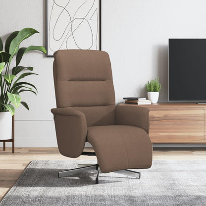 Fauteuil – Relaxstoel – Zitzetel – Loungefauteuil – Draaifauteuil – Verstelbare Rugleuning – 360° Draaibaar – Bruin Stof