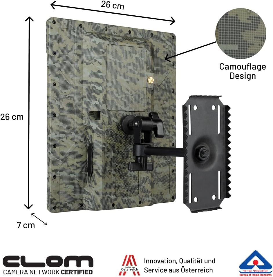 icusun Zonnepaneel voor wildcamera's, 5,4 watt, veilig en weerbestendig, incl. oplader