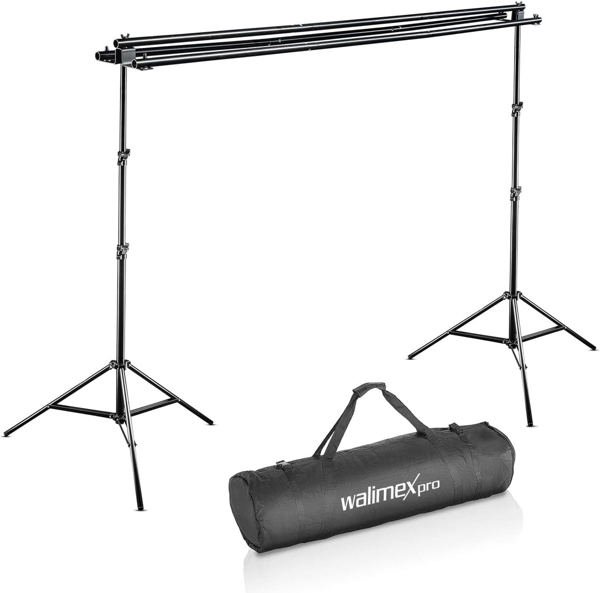 Walimex pro 14916 3-voudig achtergrondsysteem en tas, 290 cm, Zwart