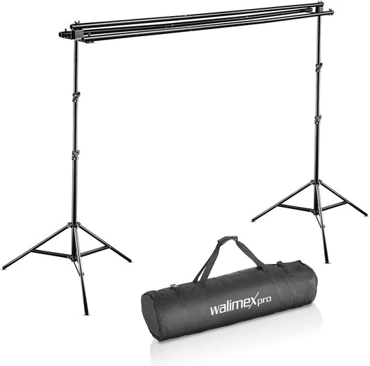 Walimex pro 14916 3-voudig achtergrondsysteem en tas, 290 cm, Zwart