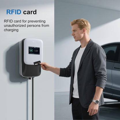 GONEO Laadstation 11kW 8A-16A Wallbox voor elektrische voertuigen 480V driefasig OCPP met 5 m kabel met RFID-kaart IP65 IK10 bescherming 4G WLAN APP Bluetooth besturing terminelading