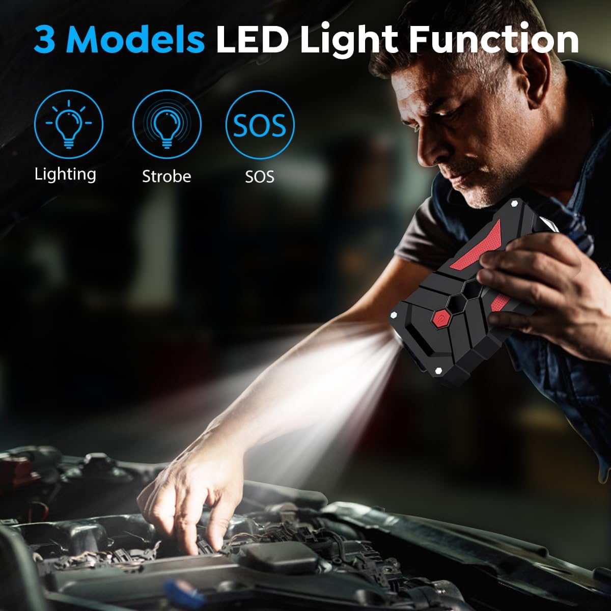 Auto Jumpstarter 12V 2000A – Accubooster – Starthulp – Startbooster – Booster Pack – USB Quick Charge 3.0 – LED-Zaklamp