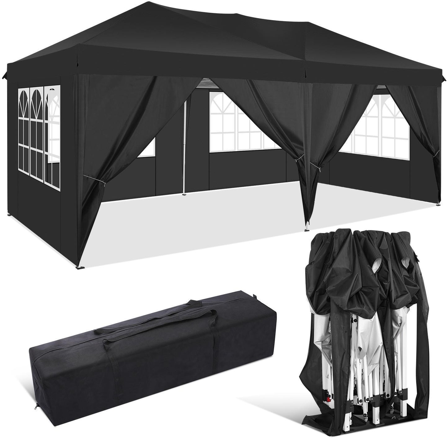 Pop-up Tent – Vouwtent – Partytent – Zonnescherm – Buitenluifel – 3,05x3,05 Meter – UV-bestendig Waterafstotend – Inclusief Draagtas