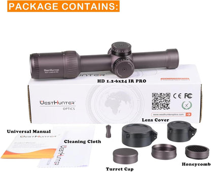 WestHunter Optics HD 1.2-6 x 24 IR Pro precisiespiegel, exclusief voor korte afstandssportwedstrijden, alleen Optics & Basic Accessoires