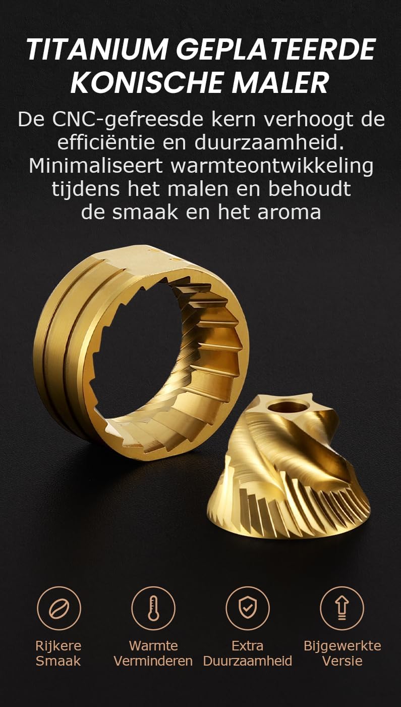 Handmatige Koffiemolen – Koffiemolen – Handkoffiemolen – Koffiebonen Molen – Koffiemaler – 20 Maalstanden – 35 G Capaciteit
