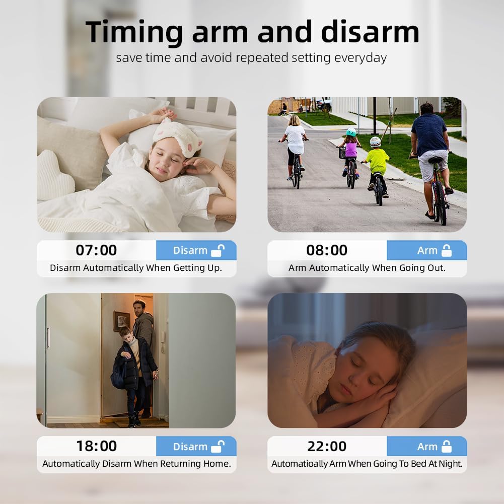 XNY 4G en WiFi draadloos alarmsysteem voor thuis, 16-delige set DIY inbraakalarmsysteem voor huisbeveiliging met app-bediening, deur-raamsensor, bewegingsdetector, werkt met Google Assistant en Alexa