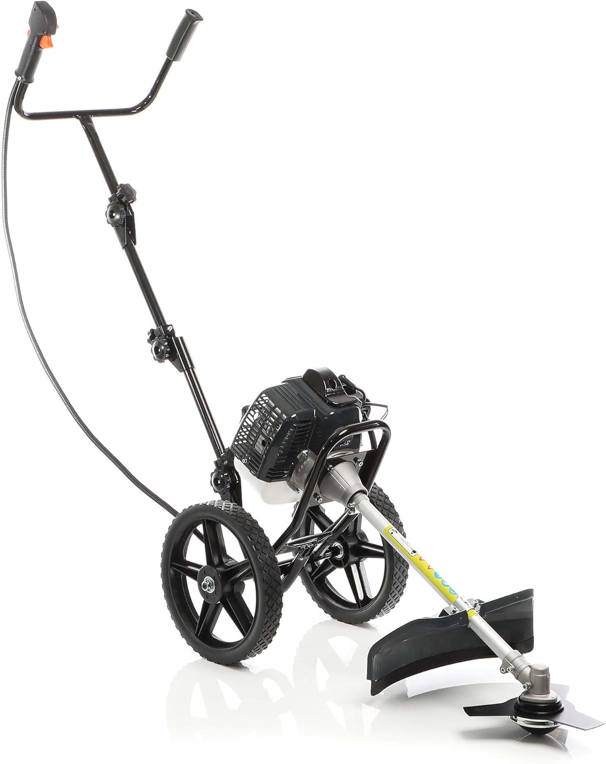 Wiltec benzine bosmaaier op wielen grastrimmer 1,9 kW 2-in-1 multitool gazon gras bos tuinmaaier