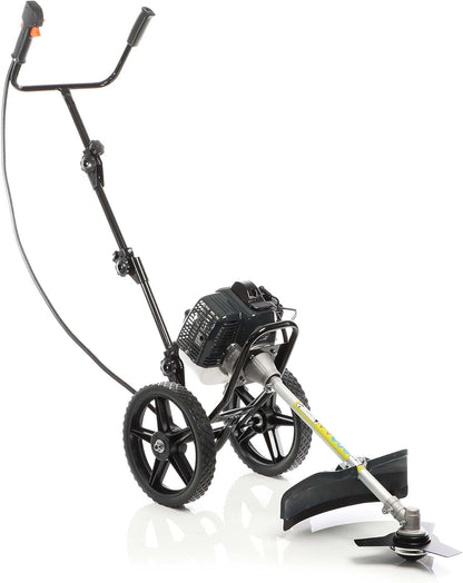 Wiltec benzine bosmaaier op wielen grastrimmer 1,9 kW 2-in-1 multitool gazon gras bos tuinmaaier