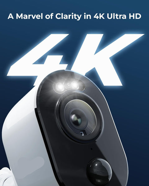 Beveiligingscamera - Zonne-energiecamera - Camerabewaking - Draadloos - voor Buiten - 8MP - Detectie van Mens - Voertuig - Huisdier - PIR-Bewegingssensor - Kleuren Nachtzicht - Wit