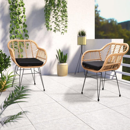 Casaria Tub chair Bali with cushion - 2 pieces - polyrattan - garden chair - QUORE