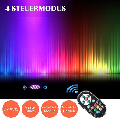 HOLDLAMP 4pcs 36 LED par spotlight stage light, RGB LED par spotlight party lights with remote control DMX512 disco light for bar DJ show disco birthday Halloween Christmas - QUORE