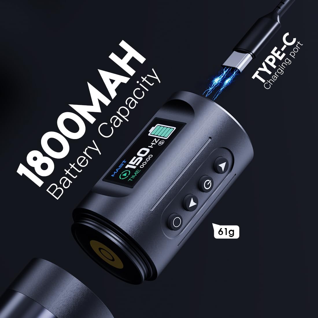 MAST TATTOO Penmachine Draadloze batterij LCD-scherm Roterende tattoo-machine (4,2 MM STROKE)
