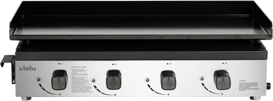 BIGHORN Plancha Grill - Gasbarbecue – Tabletop – Draagbaar – 4 Branders