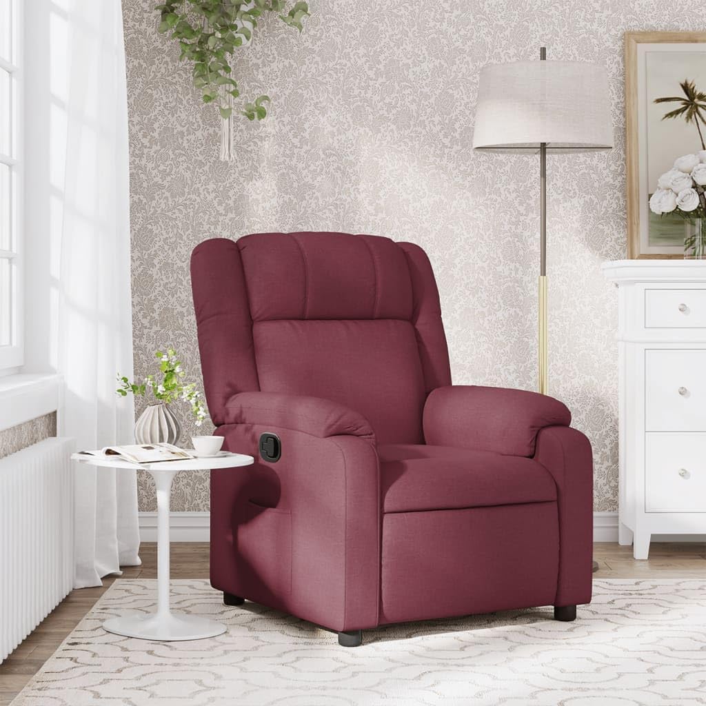vidaXL Fauteuil verstelbaar stof wijnrood
